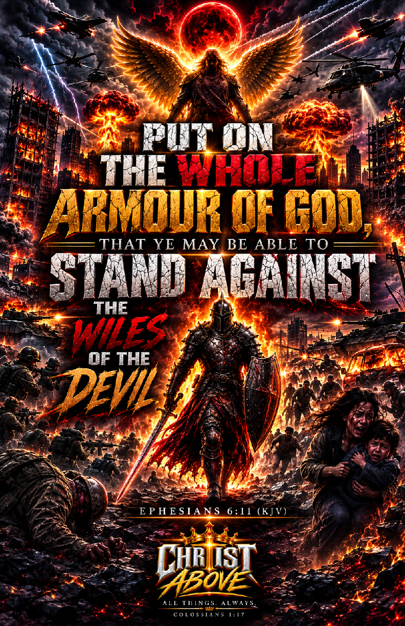 Put On the Whole Armour of God Christian affirmation poster, Ephesians 6:11 KJV, 11x17 digital download