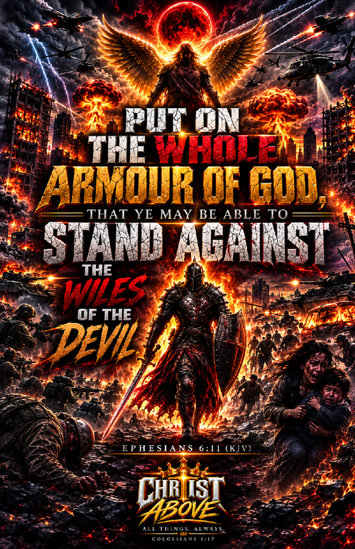 Put On the Whole Armour of God Christian affirmation poster, Ephesians 6:11 KJV, 11x17 digital download